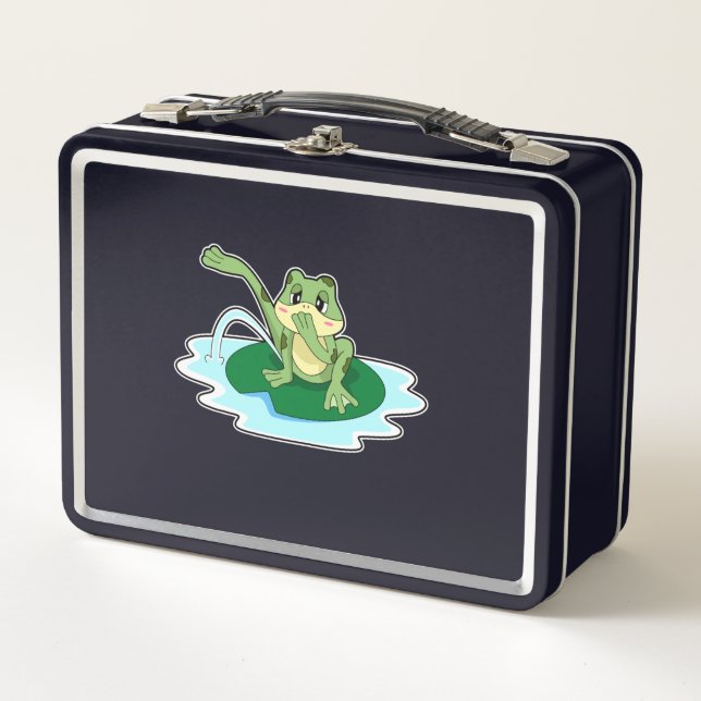 Froschtoilette Metall Brotdose (Vorderseite)