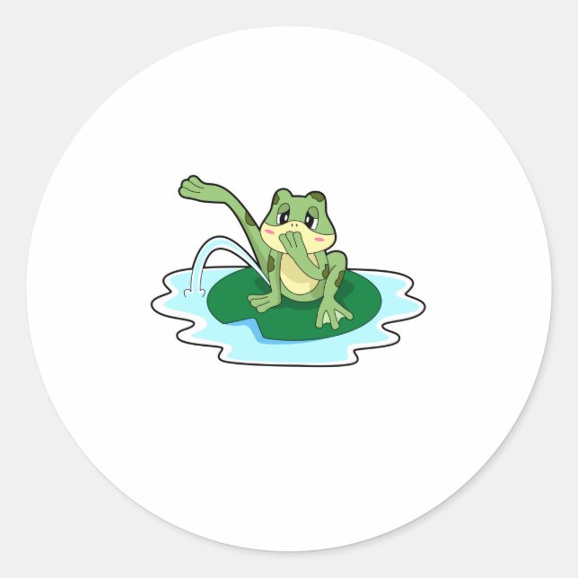 Froschtoilette Runder Aufkleber (Vorderseite)