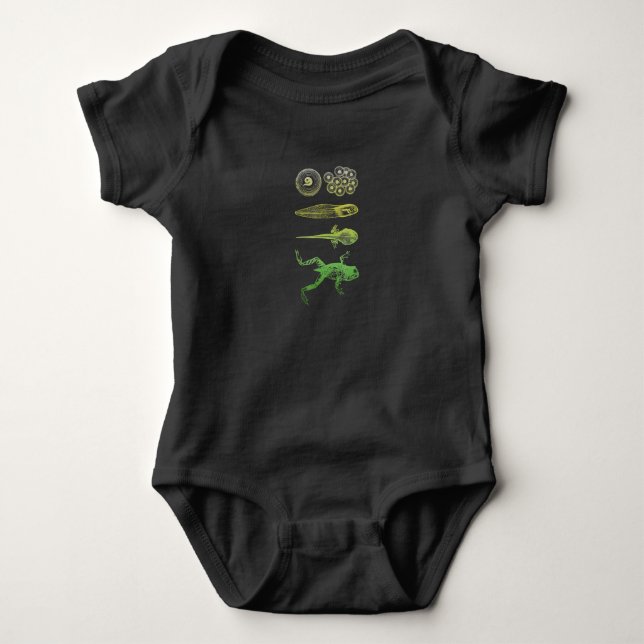 Froschzange Metamorphose Lebenszyklus Biologie Baby Strampler (Vorderseite)