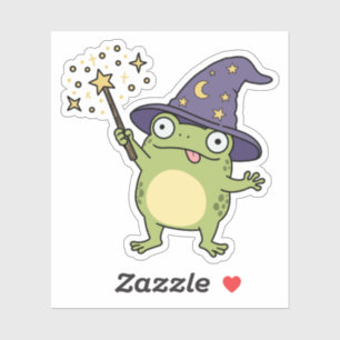 Froschzauberer beim Zaubern Aufkleber