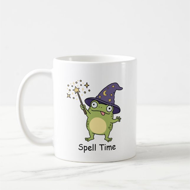 Froschzauberer beim Zaubern Kaffeetasse (Links)