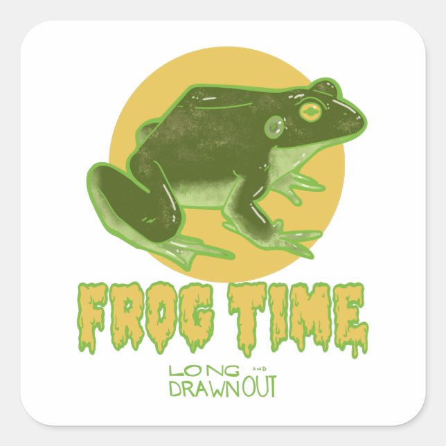Froschzeit Quadratischer Aufkleber (Vorderseite)