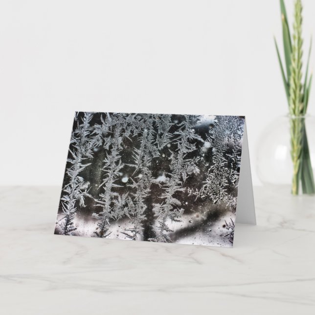 Frost auf Fenster Feiertagskarte (Vorderseite)