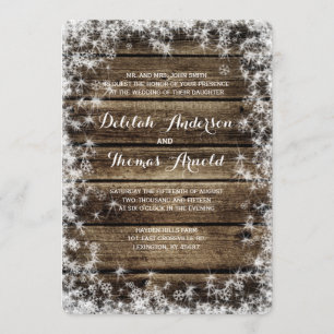 Frost Bite Barn Bois Invitation au mariage d'hiver