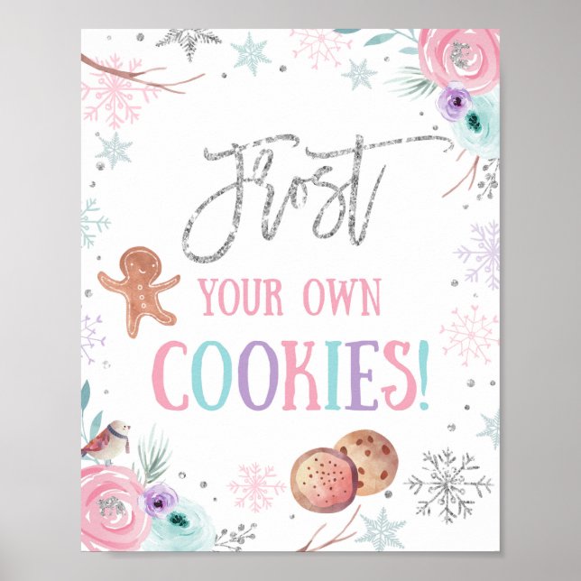 Frost Deine eigenen Cookies Onederland Girl Birthd Poster (Vorne)