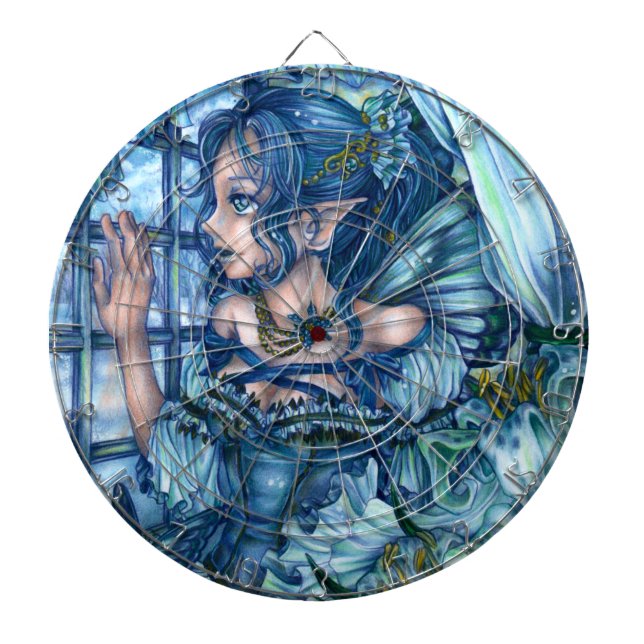 Frost Fairy Girl's View of a Saphire Winter Dartscheibe (vorne)