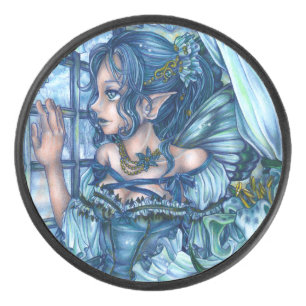 Frost Fairy Girl's View of a Saphire Winter Eishockey Puck