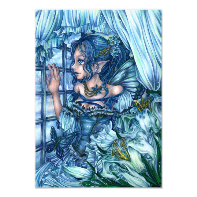 Frost Fairy Girl's View of a Saphire Winter Fotodruck (Vorne)