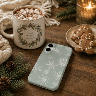 Frost & Flourish Schneeflocken – Blasses Eukalyptu iPhone 16 Plus Hülle
