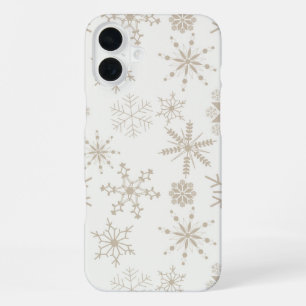 Frost & Flourish Schneeflocken – Leinen iPhone 16 Plus Hülle
