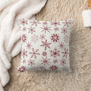 Frost & Flourish Schneeflocken – Scharlachrot Kissen