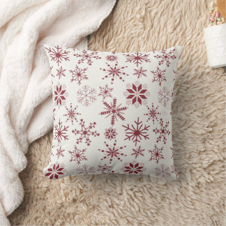 Frost & Flourish Schneeflocken – Scharlachrot Kissen