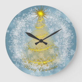 Frost & Glow Holiday Clock – Snowflake Wall Clock Große Wanduhr