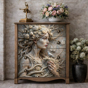 Frost Nymphe Ätherische Wintergöttin Decoupage Seidenpapier