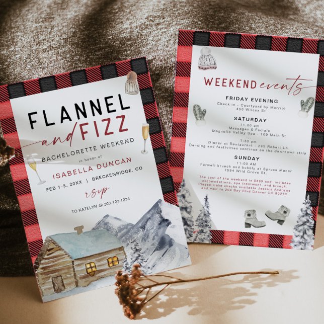 FROST Red Flannel & Fizz Winter Bachelorette Invit Einladung (Von Creator hochgeladen)