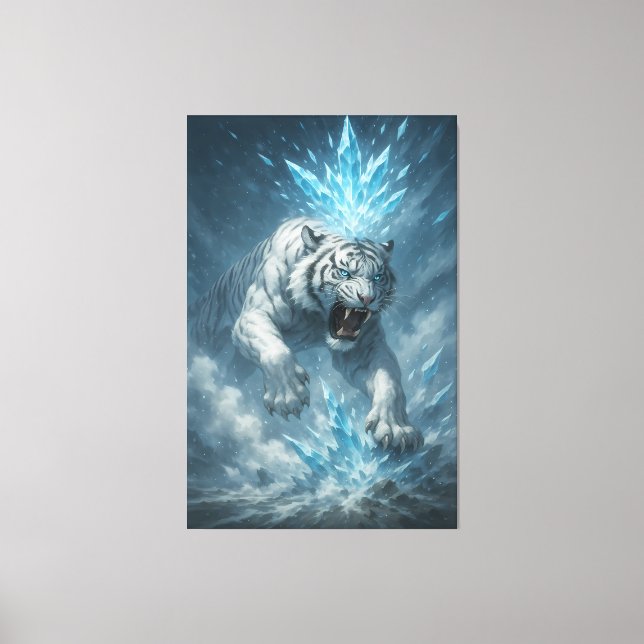 Frost White Tiger – Emperor of the Frozen Realm –  Leinwanddruck (Vorderseite)
