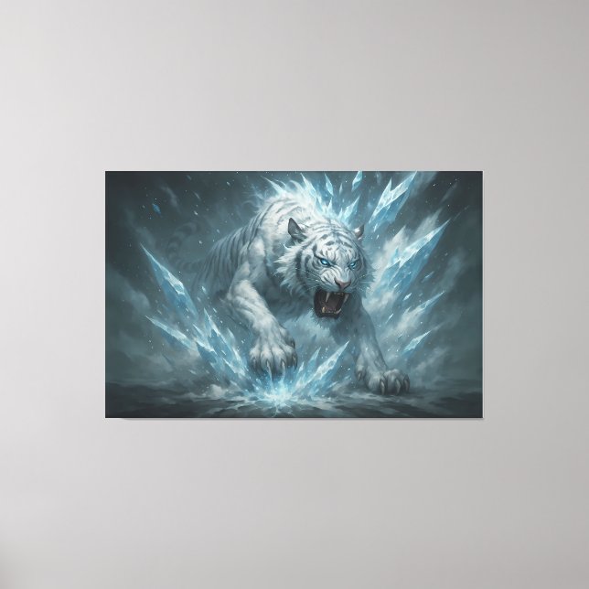 Frost White Tiger – Emperor of the Frozen Realm –  Leinwanddruck (Vorderseite)