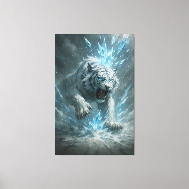 Frost White Tiger – Emperor of the Frozen Realm –  Leinwanddruck (Vorderseite)