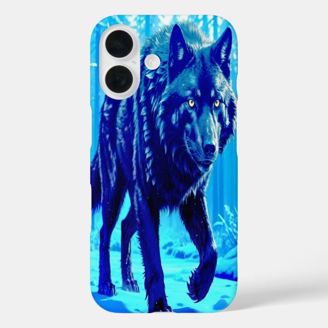 Frost Wolf iPhone 16 Hülle (Rückseite)