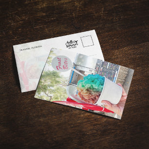 Frostbiss Seaside Florida 30A Watercolor Postcard Einladung