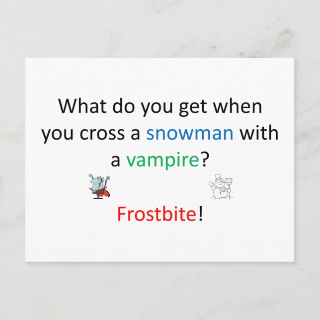 Frostbite Joke Postkarte (Vorderseite)
