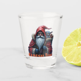 Frostbite Santa & His Mischief Elf. Schnapsglas