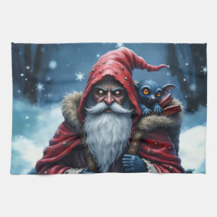Frostbite Santa und sein Elf der Unfug treibt. Geschirrtuch