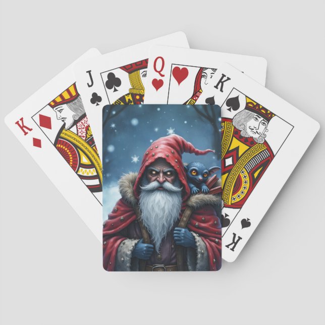 Frostbite Santa und sein Elf der Unfug treibt. Spielkarten (Rückseite)