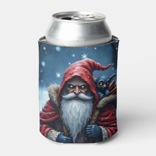 Frostbite Santa und sein Schabernack-Elf. Dosenkühler (Kanne Vorderseite)