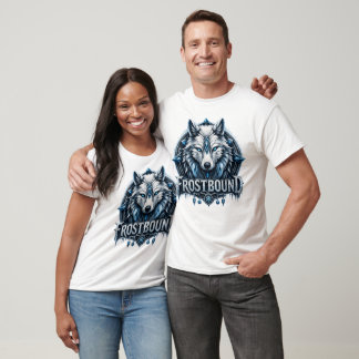 Frostbound Ice Wolf Fantasy Guardian Art T-Shirt