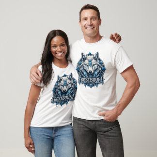 Frostbound Mystic Ice Wolf Fantasy Art T-Shirt