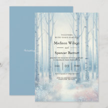 Frosted Blue Birch Forest Wedding