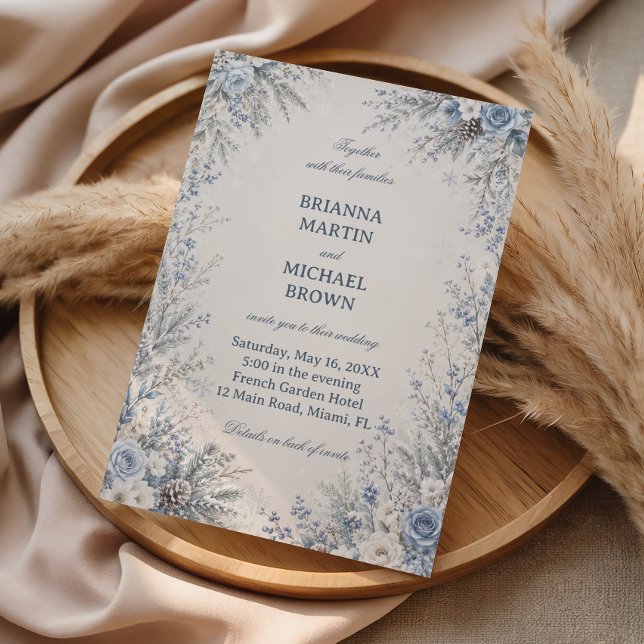 Frosted Blue Botanicals Umarme den Winter Einladung (Von Creator hochgeladen)