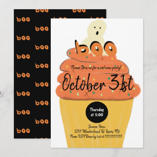 Frosted Cupcake-Geisterkostüm Halloween-Party Einladung