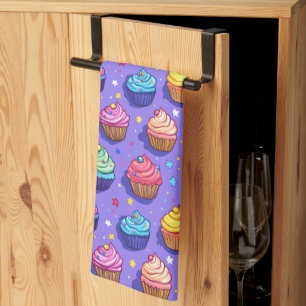 Frosted Fun Cupcake-Muster: Whimsical Bakery  Geschirrtuch