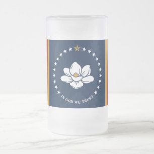 Frosted Glass Becher mit der Flagge von Mississipp Mattglas Bierglas