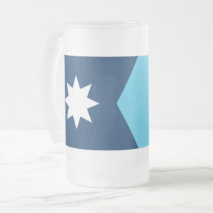 Frosted Glass Becher mit Flagge von Minnesota, USA Mattglas Bierglas