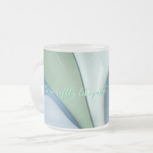 Frosted glass mug in stylish graphic