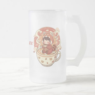 Frosted Glass Rotpanda-Warm-Glow-Tasse Mattglas Bierglas