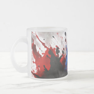 Frosted Glass Tasse - 300 ml mit abstraktem Farbsp