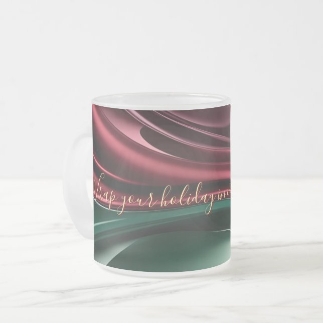 Frosted Glass Tasse in stilvollem Grafikdesign (Vorderseite Links)