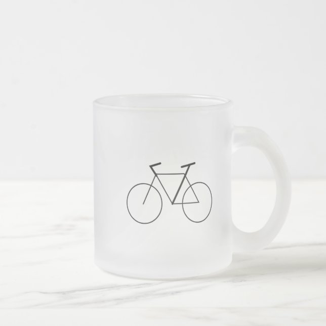Frosted Glass Tasse mit sauberem Fahrrad-Design (Rechts)
