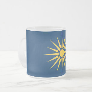 Frosted kleine Glastasse mit Flagge von Mazedonien Mattglastasse