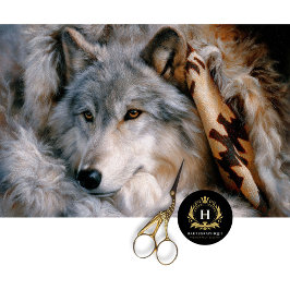 Frosted Lodge Grey Wolf Portrait Seidenpapier