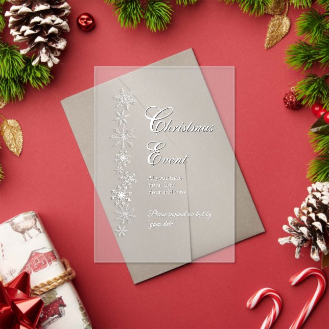Frosted Snowflake Christmas Acrylic Invitation (Insitu (vacances))