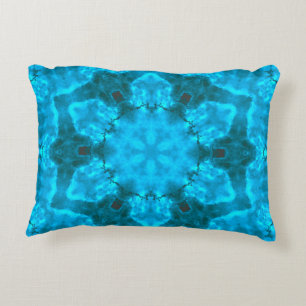 Frosteis Blauschneeflocken Kaleidoskop-Muster Dekokissen