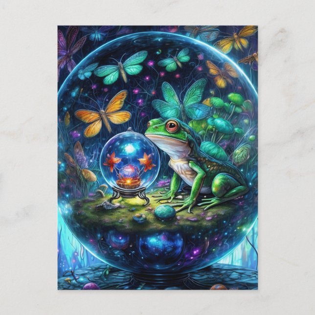Frösteln in einer Gazeball mit einem Gazeball Postkarte (Vorderseite)