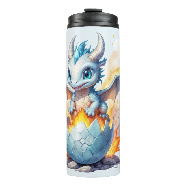 Frostfire-Hatchling Blauer Drache  Thermosbecher (Vorderseite)