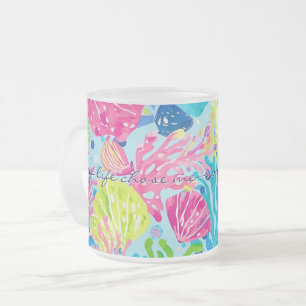 Frostierter Glasbecher in stilvoller Grafik Mattglastasse