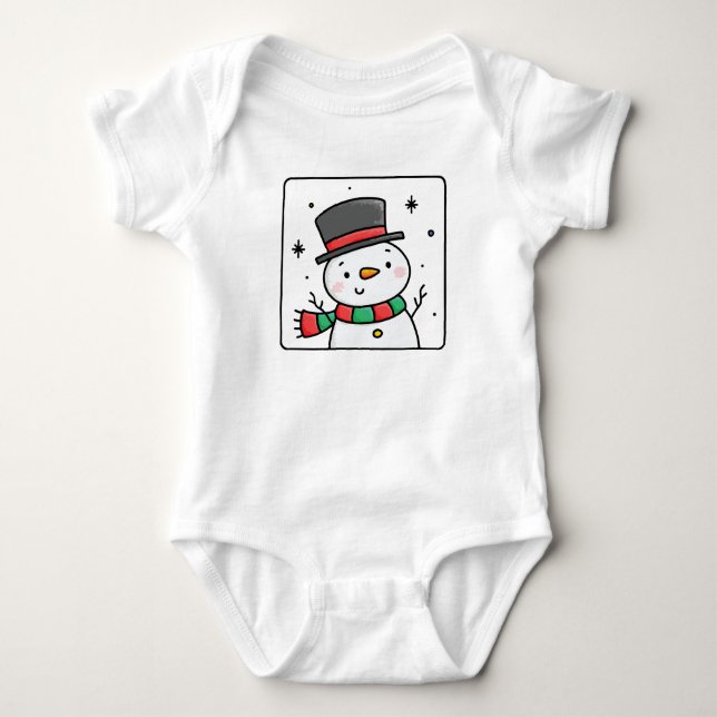Frostig der Schneemann Baby Strampler (Vorderseite)
